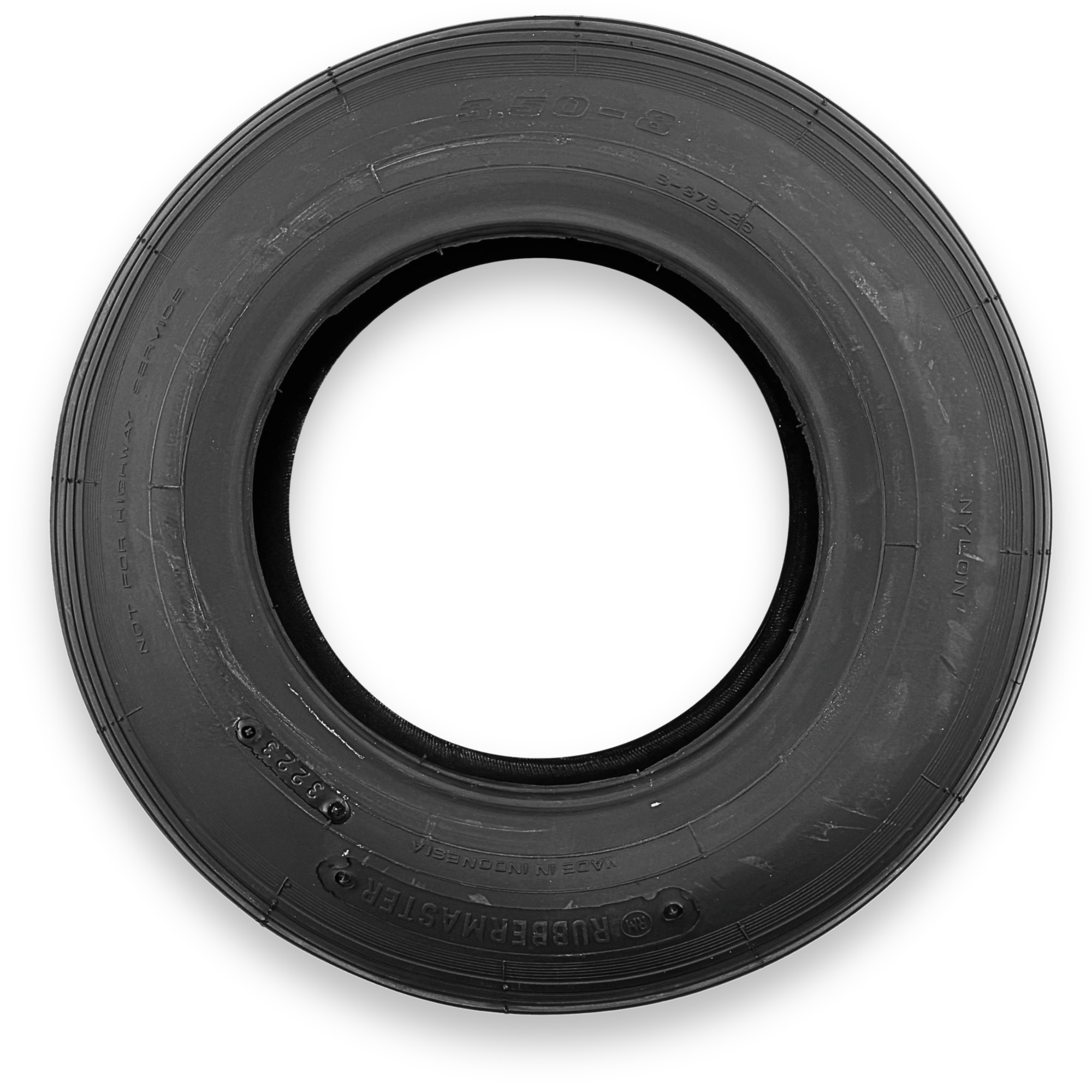RubberMaster, 2 Ply Rib Tire 3.50-8 Tire Diameter 14.88 in, Model# 450200